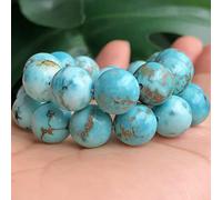 Cuentas de turquesa azul natural AAA, redondas, sueltas, espaciadoras, 4/6/8/10/12 mm, for hacer joyas, pulseras, collares, 10, 35-36 unidades
