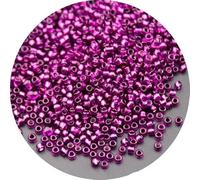 Cuentas de vidrio checas de varios tamaños (15/0, 12/0, 8/0, 6/0), 35 colores, espaciadoras, tipo arroz, para joyería, pendientes de perlas, manualidades. Material: morado oscuro, 7-2 mm, 1440 pieza