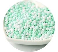 Cuentas de vidrio pequeñas, 2/3/4 mm, color macarrón, esmerilado, uniforme, cuentas de vidrio, espaciadoras sueltas para pulseras, joyería DIY, serie menta, 7-2 mm, 810 unidades