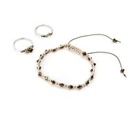 Cuentas Directa con Nudos de macramé de Oliva Anillos Kit, Verde, Juego de 6