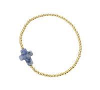 Cuentas doradas de moda con cordón elástico y diseño de cruces para creyentes y creyentes por igual elástico, talla única, como se describe