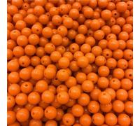 Cuentas espaciadoras acrílicas redondas sueltas de 6 mm, 8 mm y 10 mm para hacer joyas, collares, pulseras, pendientes, accesorios, color naranja, 6 mm, 100 unidades