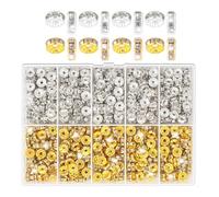 Cuentas espaciadoras brillantes Rondelle 600/720 / 900 piezas de 0.315 in, espaciador de diamantes de imitación para pulseras, fabricación de joyas, diamantes de imitación