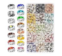 Cuentas espaciadoras de diamantes de imitación, 600/720/900 cuentas espaciadoras redondas brillantes de 8 mm para pulseras, joyería, llavero, espaciador plano y redondo