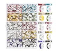 Cuentas espaciadoras de diamantes de imitación, 600/720/900 cuentas espaciadoras redondas brillantes de 8 mm para pulseras, joyería, llavero, diamantes de imitación