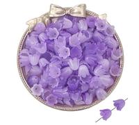 Cuentas espaciadoras huecas, tapas de cuentas de f 100/200/600 piezas de tapas de cuentas de flores acrílicas de 10 x 8 mm, multicolor, for hacer joyas DIY(Purple,200pcs 10x8mm)