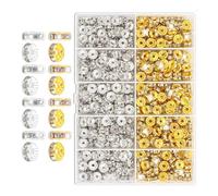 Cuentas espaciadoras redondas y brillantes 600/720/900 piezas de diamantes de imitación de 8 mm, planas, redondas, para hacer pulseras, joyas planas y redondas para hacer joyas