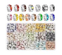 Cuentas espaciadoras redondas y brillantes de 8 mm, 600/720/900 unidades, cuentas redondas planas para pulseras, arcilla para hacer joyas, pulseras