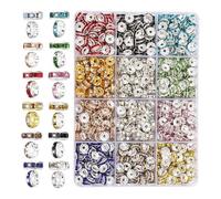 Cuentas espaciadoras redondas y brillantes de 8 mm, 600/720/900 unidades, cuentas redondas planas para pulseras, fabricación de joyas para pulseras de la amistad