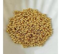 Cuentas espaciadoras sueltas, Bolas metálicas redondas sueltas, multicolor, de 2 a 6 mm, for la elaboración joyas(18k real gold plated,3.0mm-100pcs)
