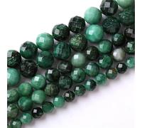 Cuentas espaciadoras sueltas de esmeralda GN 100% facetadas naturales para hacer joyas, pulseras, collares, piedra esmeralda de 0.315 pulgadas, 45 a 48 piezas