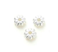 Cuentas espaciadoras sueltas, Paquete de 10 cuentas calabaza con forma flor latón chapado en oro 18 quilates for joyería DIY(Style2 5pcs)