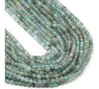 Cuentas facetadas diminutas de 2, 3 y 4 mm, de aguamarina natural, lapislázuli, turmalina y amatista, para hacer joyas, accesorios de bricolaje, cianita, 4 mm, aproximadamente 91 unidades.