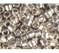 Cuentas japonesas cilindro Treasure auténtico plata mate 3,3mm.8/0 100gr.