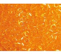 Cuentas japonesas cilindro Treasure transparente naranja 3,3mm.8/0 100gr.