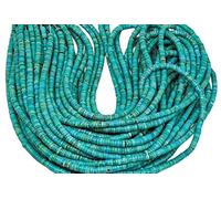 Cuentas naturales de turquesa Arizona de 4 mm, forma de neumático, cuentas de turquesa azul, hilo de 40,6 cm de largo para hacer joyas, regalo para ella, mamá
