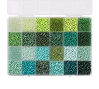 Cuentas para Hacer Joyas, Kit de 5200 Piezas de Cuentas de semilla de Vidrio de 3 mm, con Caja de Almacenamiento para Collares, Pulseras y proyectos de Manualidades (Green)