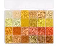 Cuentas para Hacer Joyas, Kit de 5200 Piezas de Cuentas de semilla de Vidrio de 3 mm, con Caja de Almacenamiento para Collares, Pulseras y proyectos de Manualidades (Yellow)