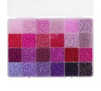 Cuentas para Hacer Joyas, Kit de 5200 Piezas de Cuentas de semilla de Vidrio de 3 mm, con Caja de Almacenamiento para Collares, Pulseras y proyectos de Manualidades (Purple)