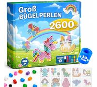 Cuentas para Planchar 2600 PCS de 10 mm, Gran Recarga Multicolor de Cuentas Fusibles XL para Niños +3 Años, Kit de Manualidades y Actividades Creativas para Casa, Guardería y Colegio