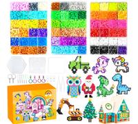 Cuentas Para Planchar, 5MM Abalorios Cuentas Fusibles de 72 Colores Set con Caja de Almacenamiento, Guía del Usuario, Decoracióny Ideas de DIY Manualidades para Niños Cumpleaños Navidad
