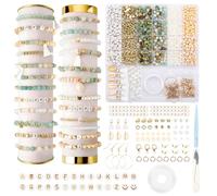 Cuentas para pulseras, kit de 1650 piedras naturales DIY, 6 mm letras para joyas, collares, pulseras adultos, cuentas para bisutería DIY, kit pulseras