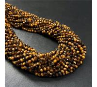 Cuentas pequeñas de piedra natural facetadas 2 mm, 3 y 4, redondas, amatista, ágata, cuarzo, lapislázuli, for hacer joyas, pulseras rubíes, aproximadamente 80 unidades(Tiger Eye,4mm about 80pcs)