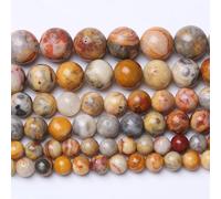 Cuentas redondas de ágata natural loca de cristal de energía de jade para hacer joyas, pulseras y collares - 1 hebra de 39,4 cm, 60 unidades de 6 mm