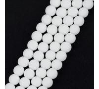 Cuentas redondas de ágata negra lisa de piedra natural para hacer joyas, cuentas redondas de ónix sueltas, 4 6 8 10 12 mm, pulsera DIY, collar, 37 pulgadas, blanco mate, 10 mm, aprox. 37 unidades