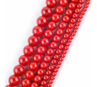 Cuentas redondas de ágata negra lisa de piedra natural para hacer joyas, perlas sueltas de ónix, 4 6 8 10 12 mm, pulsera DIY, collar, 37 unidades, color rojo liso de 10 mm