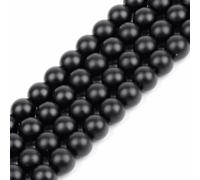 Cuentas redondas de ágata negra lisa de piedra natural para hacer joyas, perlas sueltas de ónix, 4 6 8 10 12 mm, pulsera DIY, collar, 15 pulgadas, negro mate, 10 mm, aprox. 37 unidades
