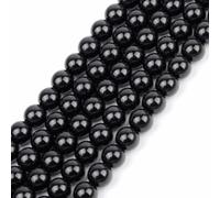 Cuentas redondas de ágata negra lisa de piedra natural para hacer joyas, perlas sueltas de ónix, 4 6 8 10 12 mm, pulsera DIY, collar, 30 cm, negro liso, 8 mm, aprox. 46 unidades