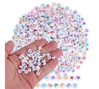 Cuentas Redondas de Amor Acrílico, Letreros de 1000 Piezas de Letras Alphabeto de Color Redondo Corazón de Durazno de Cinco Estras Acrílico Mixto Beads Beads Herramienta de Bricolaje de