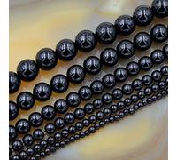Cuentas redondas de cristal checo de 16 pulgadas, 3 mm, 4 mm, 6 mm, 8 mm, 10 mm, 12 mm (6 mm, negro)