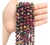 Cuentas redondas de cristal para decoración del hogar, cuentas de piedra natural para hacer joyas, collares, pulseras, aretes, accesorios llenos de textura (color: color 3, tamaño: 0,8 cm, 22-60 g)