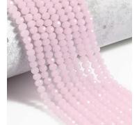 Cuentas redondas de cristal transparente facetadas AB, cuentas sueltas para hacer joyas, pulseras, collares, hebras de 4/6/8/10/12/14,0 mm, rosa claro opaco, 3,0 mm (140-150 piezas)