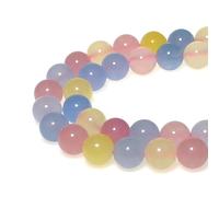 Cuentas Redondas de Piedra Jade Color Morganita 10mm Piedras Preciosas Redondas Sueltas para La Fabricación de Pulsera collar y joyas