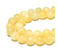 Cuentas Redondas de Piedra Mármol Amarillo Jade Natural de 10mm Piedras Preciosas Redondas Sueltas para La Fabricación de Pulsera collar y joyas