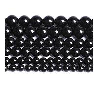 Cuentas redondas de piedras preciosas naturales, 90 unidades de 4 mm de unakita natural, cuentas sueltas redondas for hacer joyas, pulseras y collares (unakita, 4 mm)(Black Agate,6mm(2 strands))