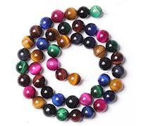Cuentas redondas de piedras preciosas naturales, 90 unidades de 4 mm de unakita natural, cuentas sueltas redondas for hacer joyas, pulseras y collares (unakita, 4 mm)(Colorful Tiger Eye Stone,4mm)