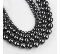 Cuentas redondas sueltas de hematita negra de 10 mm para hacer joyas