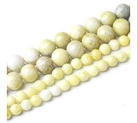 Cuentas redondas sueltas de jaspe amarillo de 8 mm, cuentas naturales de piedra energética de cristal para hacer joyas, pulseras, collares