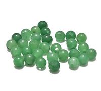 Cuentas redondas sueltas de piedras preciosas naturales de 10 mm, agujero grande, tamaño de 3 mm, 30 piezas (aventurina)