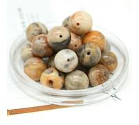 Cuentas sueltas de ágata turquesa, lava, ojo de tigre, redondas y naturales de 4, 6, 8 y 10 mm para hacer joyas, pulseras, collares y accesorios - Ágata loca - 10 mm (20 unidades)