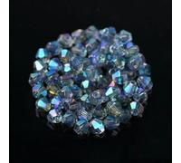 Cuentas sueltas de cristal facetado de 3 mm, 4 mm, 6 mm, 8 mm, doble cono, cuentas sueltas para manualidades y bisutería, 104 colores verdes, 3 mm (100 unidades)