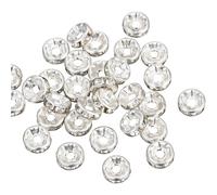Cuentas sueltas de diamantes de imitación, cuentas espaciadoras redondas de 8 mm para hacer pulseras y collares hechos a mano