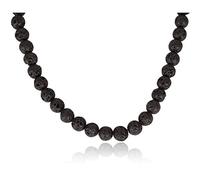Cuentas sueltas de piedras preciosas redondas de lava negra, 6 mm, 1 hebra, color negro, fabricación de joyas, precio al por mayor.-B086S7VK11