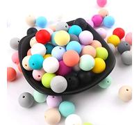 Cuentas Sueltas De Silicona 12mm 50pc DIY Beads Para La Fabricación De Llaveros DIY Collar Pulsera