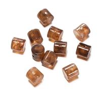 Cuentas Tubo 10 cuentas cilíndricas de imitación de piedra, espaciador suelto for pulseras, collares, suministros for hacer joyas, 11,5 x 12 mm(Coffee)