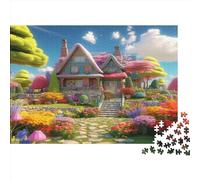 Cuento de Hadas Cottage Puzzle Imposible,desafío para Adultos Casa de Dibujos Animados 1000 Piezas Obra De Arte De Juego De para Adultos Y Niños Mayores De 12 Años 1000pcs (75x50cm)
